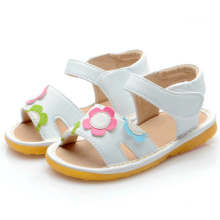 White Flowers Baby Squeaky Sandals